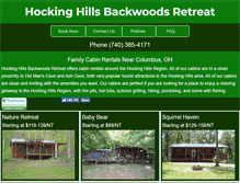 Tablet Screenshot of hockinghillsbackwoodsretreat.com